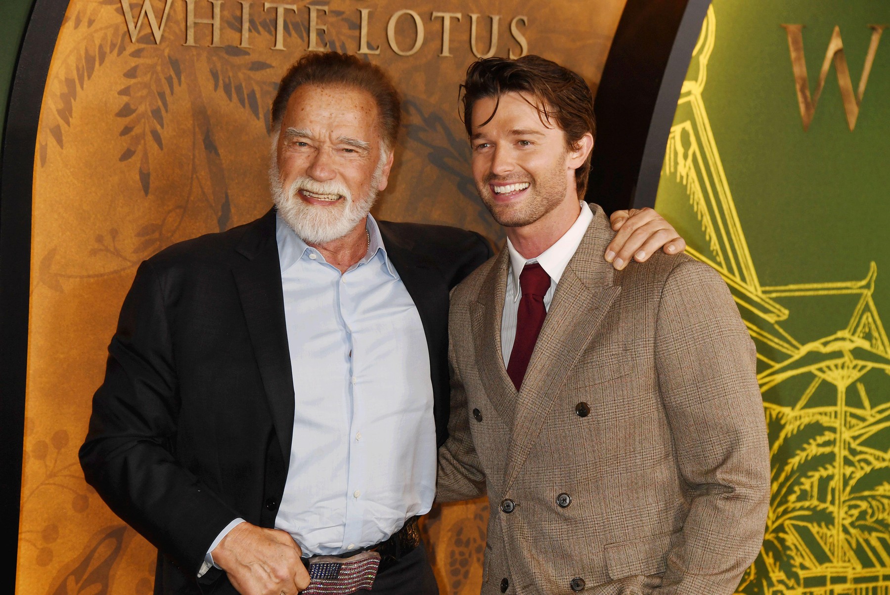 LOS ANGELES, CALIFORNIA - FEBRUARY 10: (L-R) Arnold Schwarzenegger and Patrick Schwarzenegger attend the Los Angeles Premiere of HBO Original Series "The White Lotus" Season 3 at Paramount Theatre on February 10, 2025 in Los Angeles, California.,Image: 964293640, License: Royalty-free, Restrictions: , Model Release: no, Credit line: Jeffrey Mayer / Alamy / Profimedia