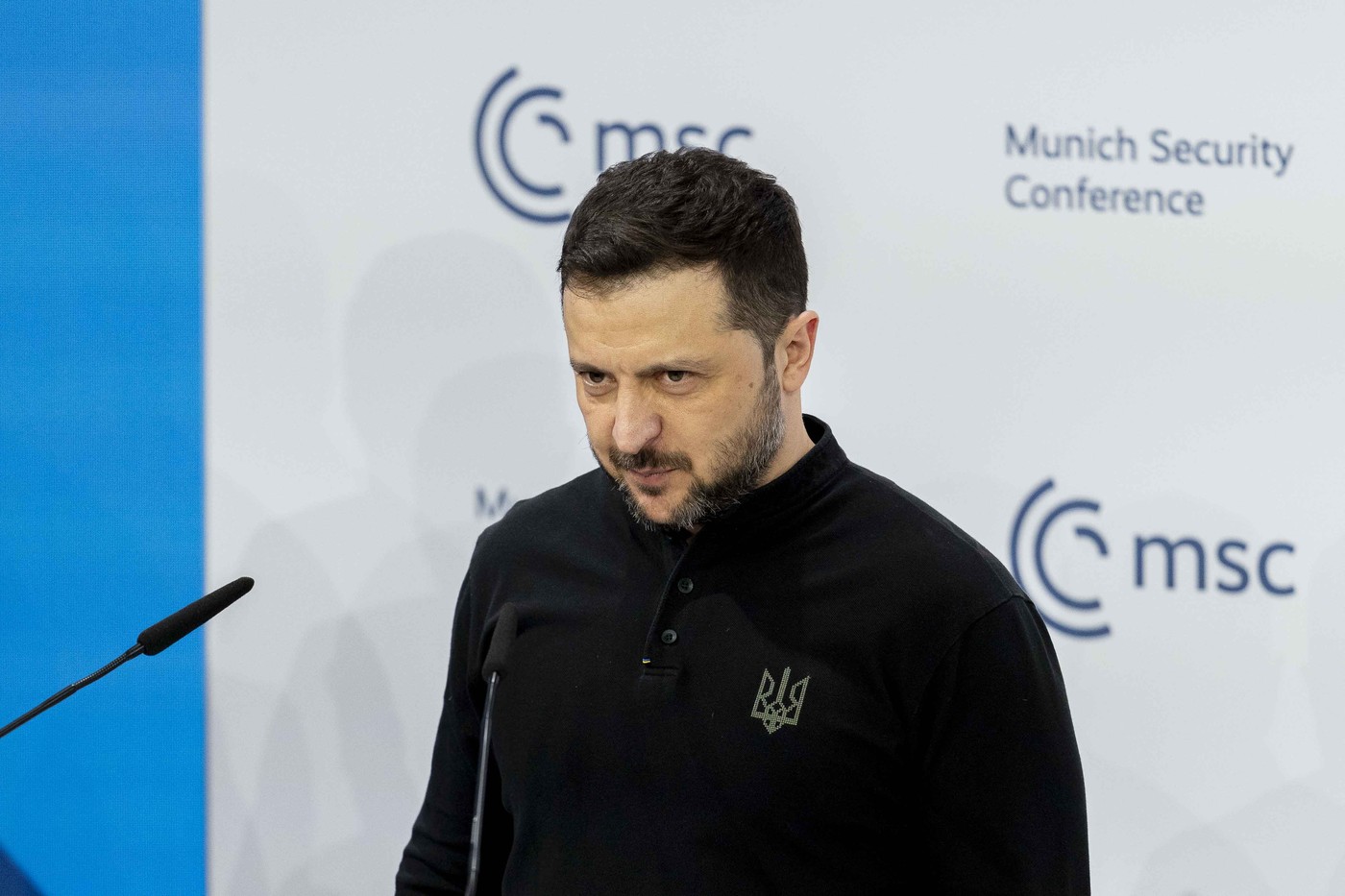 February 15, 2025, Munich, Bavaria, Germany: VOLODYMYR ZELENSKYY, President of Ukraine at talk Defiance and Diplomacy: Prospects for Ukraine's Future at the 61st Munich Security Conference (MSC) at the Hotel Bayerischer Hof.,Image: 964423303, License: Rights-managed, Restrictions: , Model Release: no, Credit line: Andreas Stroh / Zuma Press / Profimedia
