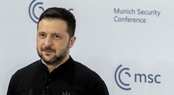 February 15, 2025, Munich, Bavaria, Germany: VOLODYMYR ZELENSKYY, President of Ukraine at talk Defiance and Diplomacy: Prospects for Ukraine's Future at the 61st Munich Security Conference (MSC) at the Hotel Bayerischer Hof.,Image: 964423448, License: Rights-managed, Restrictions: , Model Release: no, Credit line: Andreas Stroh / Zuma Press / Profimedia