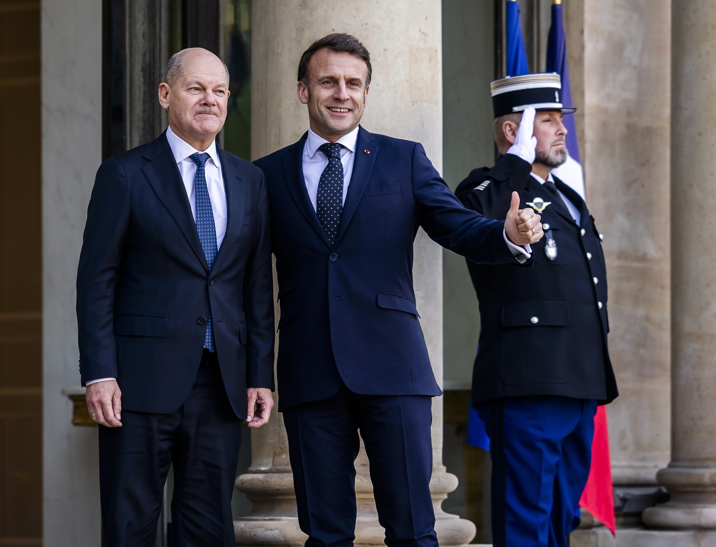 Olaf Scholz i Emmanuel Macron