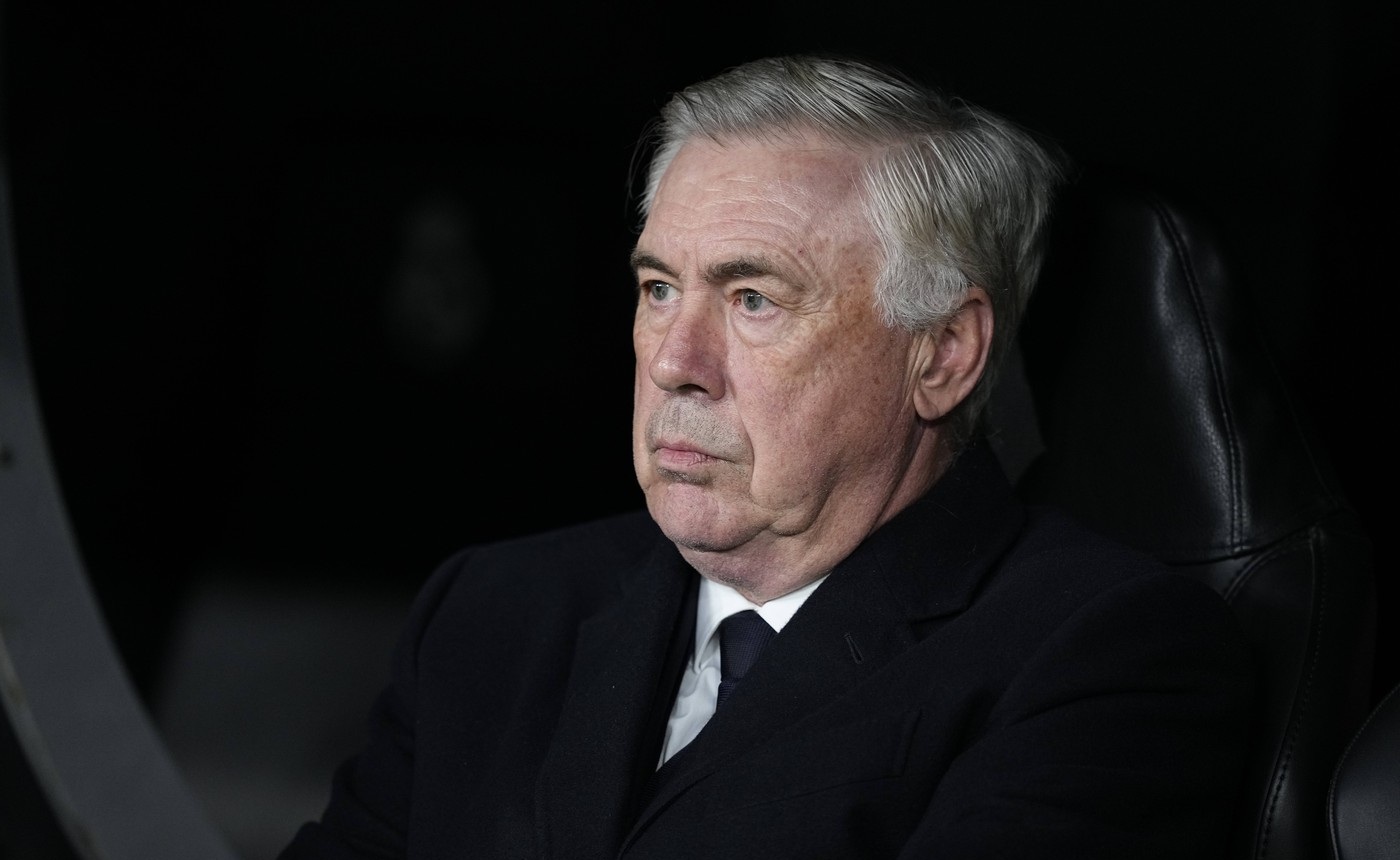 February 19, 2025, Madrid, Madrid, SPAIN: Carlo Ancelotti, head coach of Real Madrid, looks on during the UEFA Champions League 2024/25 League Knockout Play-off second leg match between Real Madrid CF and Manchester City, at Santiago Bernabeu stadium on February 19, 2025, in Madrid, Spain.,Image: 966191216, License: Rights-managed, Restrictions: , Model Release: no, Credit line: Oscar J. Barroso / Zuma Press / Profimedia