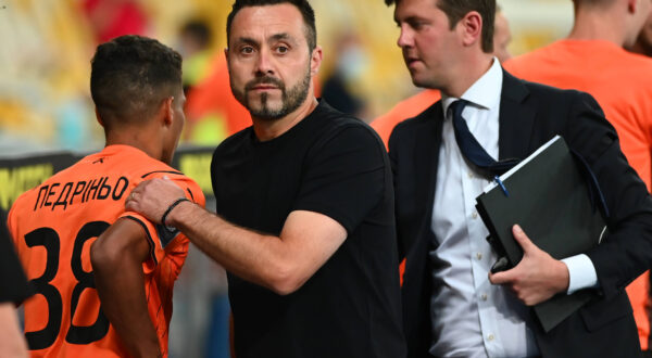 KYIV, UKRAINE - 24 JULY, 2021: coach Roberto De Zerbi during the football match of Ukraine Premiere LeagueFC Shakhtar - FC Ingulec Copyright: xVitaliixKliuievx