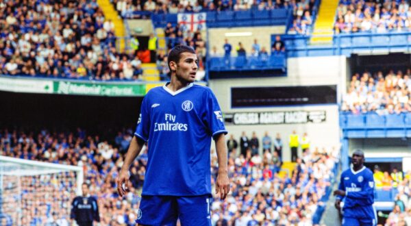 Archival image. London England United Kingdom 27th September 2003 2003 2004 English Premiership match Chelsea vs Aston Villa at Stamford Road. The game ends in a 1-0 victory for Chelsea. Adrian Mutu - Chelsea. Shirt sponsor Emirates airlines. cfc, avfc, football, club, soccer, england,