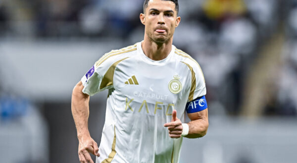 AFC CHAMPIONS LEAGUE ELITE, AL GHARAFA SC QTR v AL NASSR FC KSA Cristiano Ronaldo of Al Nassr FC reacts during the during the AFC Champions League elite west football match between Qatar s Al Gharafa SC and Saudi Arabia s Al Nassr FC at Al-Bayt Stadium in Al Khor, Qatar, on November 25, 2024 DOHA Qatar Copyright: xNAUSHADx