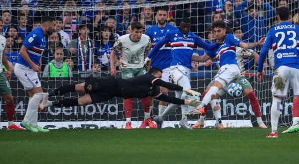 Serie B, Day 29, Genova, Stadio Ferraris, Sampdoria - Palermo, in the photo: savage Audero during UC Sampdoria vs Palermo FC, Italian soccer Serie B match in Genoa, Italy, March 08 2025 PUBLICATIONxNOTxINxITA Copyright: xGabrielexSiri/IPAxSportx/xipa-agency.netx/xx IPA_55076120 IPA_Agency_IPA55076120