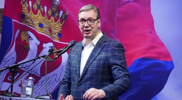 08, March, 2025, Smederevo - The President of the Republic of Serbia Aleksandar Vucic addressed the citizens at the Sports Hall in Smederevo as part of the continuation of his two-day visit to the South Banat and Danube districts. Aleksandar Vucic. Photo: M.M./ATAImages

08, mart, 2025, Smederevo - Predsednik Republike Srbije Aleksandar Vucic obratio se gradjanima u Sportskoj hali u Smederevu, u sklopu nastavka dvodnevne posetu Juznobanatskom i Podunavskom okrugu. Photo: M.M./ATAImages Photo: M.M./ATAImages/PIXSELL