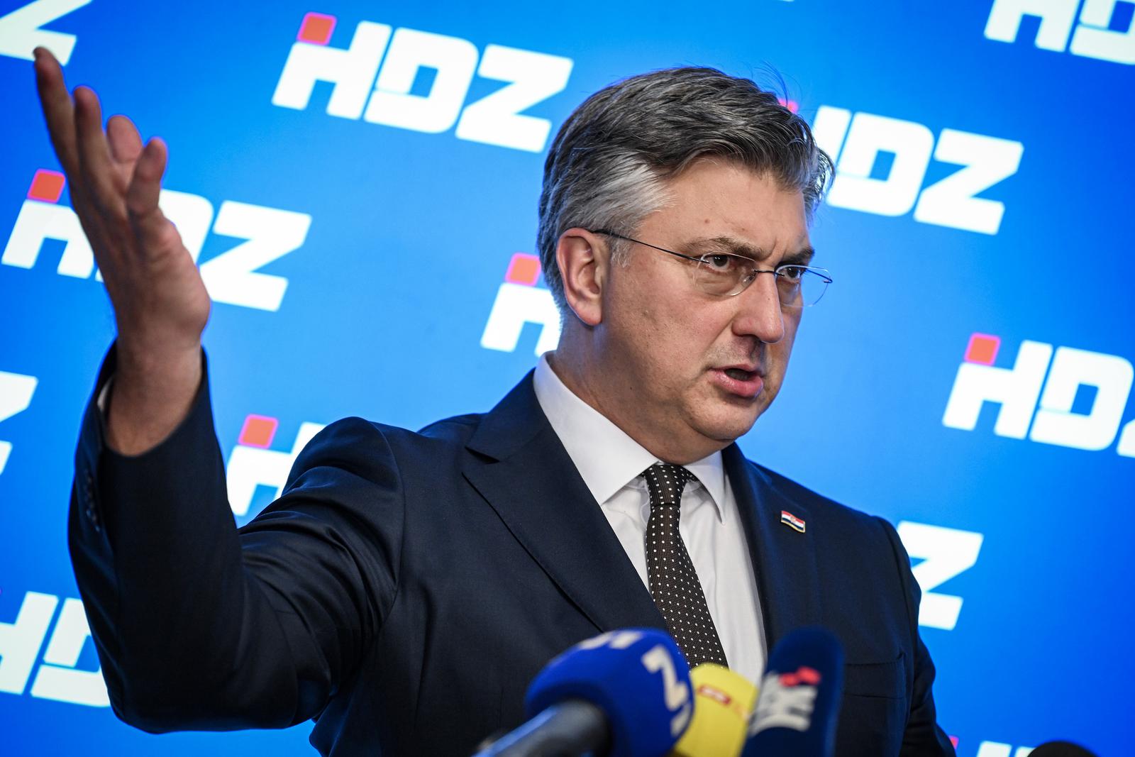 18.03.2025., Zagreb - Zajednicka sjednica Predsjednistva i Nacionalnog odbora HDZ-a. Izjava premijera Andreja Plenkovica Photo: Josip Regovic/PIXSELL