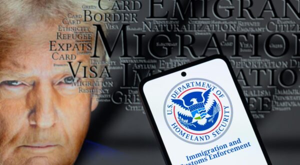 The Department of Homeland Security seal is displayed on a mobile phone, seen in this photo illustration. Taken in Brussels, Belgium, On 20 January 2025. (Jonathan Raa / Sipa USA) *** Strictly for editorial news purposes only *** Photo: Jonathan Raa/SIPA USA
