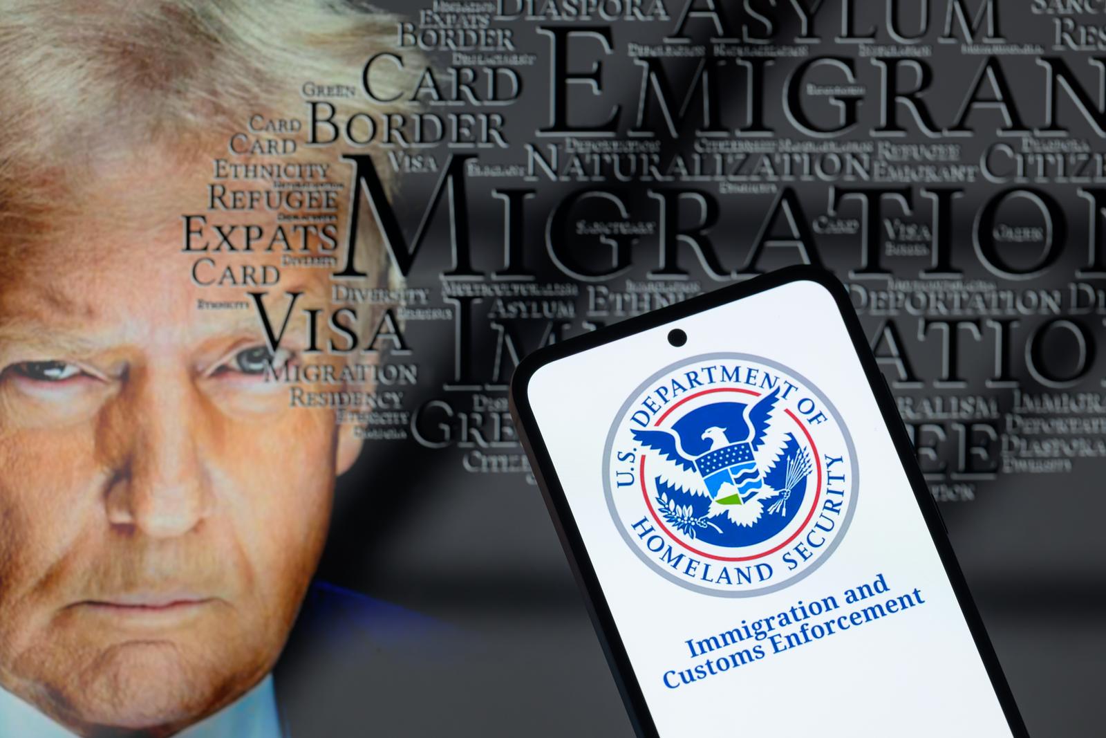 The Department of Homeland Security seal is displayed on a mobile phone, seen in this photo illustration. Taken in Brussels, Belgium, On 20 January 2025. (Jonathan Raa / Sipa USA) *** Strictly for editorial news purposes only *** Photo: Jonathan Raa/SIPA USA