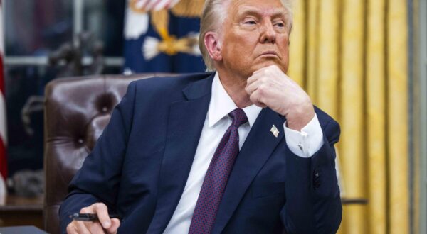 US President Donald Trump numerous executive orders, including pardons for defendants from the January 6th riots and a delay on the TikTok ban, on the first day of his presidency in the Oval Office of the White House in Washington, DC, USA, 20 January 2025. Trump, who defeated Kamala Harris to become the 47th president of the United States, was sworn in earlier in the day, though the planned outdoor ceremonies and events were cancelled due to extremely cold temperatures. Photo by Jim Lo Scalzo/Pool/ABACAPRESS.COM Photo: Pool/ABACA/ABACA