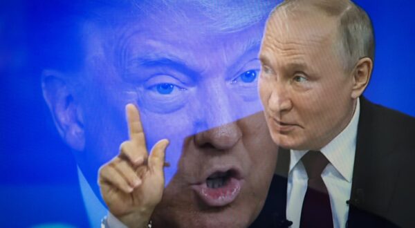 (EDITOR'S NOTE: This image has been created by shooting a TV screen using multiple exposure in the camera)  In this photo illustration, shows the United States President Donald Trump and Russian President Vladimir Putin. A lengthy telephone conversation took place between Russian President Vladimir Putin and US President Donald Trump. The heads of state discussed issues related to artificial intelligence, the Middle East and energy. The main topic was the issue of a settlement in Ukraine. Donald Trump spoke in favor of an early cessation of hostilities and a peaceful solution to the problem. Vladimir Putin, for his part mentioned the need to eliminate the root causes of the conflict and agreed with Donald Trump that a long-term settlement can be achieved through peaceful negotiations. Both sides instructed their teams to begin negotiations "immediately." The negotiations on the American side will be led by Secretary of State Marco Rubio, CIA Director John Ratcliffe, National Security Advisor Michael Waltz and Special Envoy Steve Witkoff. According to the latest information, an American delegation of high-ranking officials from the Trump administration has traveled to Saudi Arabia for talks with the Russian side. (Photo by Artem Priakhin / SOPA Images/Sipa USA) *** Strictly for editorial news purposes only *** Photo: SOPA Images/SIPA USA