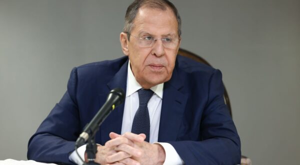 epa11905612 A handout photo made available by the Russian Foreign Ministry Press Service shows Russian Foreign Minister Sergey Lavrov attending a press conference after negotiations with US officials in Riyadh, Saudi Arabia, 18 February 2025. The agenda of the meeting of the Russian presidential aide Yuri Ushakov, Russian Foreign Minister Sergey Lavrov with American officials in Riyadh on 18 February is devoted to the restoration of the entire range of bilateral relations, as well as the preparation of possible negotiations on the Ukrainian settlement, the Kremlin reported.  EPA/RUSSIAN FOREIGN MINISTRY PRESS SERVICE HANDOUT  HANDOUT EDITORIAL USE ONLY/NO SALES