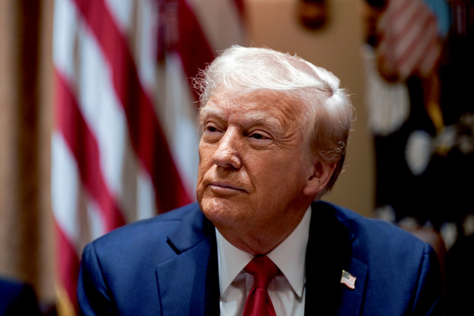 epa11926045 US President Donald Trump attends a cabinet meeting at the White House in Washington, DC, USA, 26 February 2025.  EPA/AL DRAGO / POOL