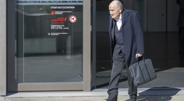 epa11942192 Former Fifa President, Joseph (Sepp) Blatter leaves the special appeals court, in Muttenz, Switzerland, 05 March 2025. A special appeals court, sitting in Muttenz near Basel, will hear request by Switzerland's Attorney General's office (OAG) to reopen proceedings against Blatter and Michel Platini over allegations of fraud. The appeal court will hold a hearing from Monday until Thursday and hand down a verdict by 25 March.  EPA/URS FLUEELER