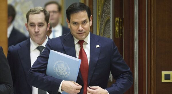 epa11957139 A handout photo made available by the Ukrainian Presidential Press Service shows US Secretary of State Marco Rubio (R) arriving for a meeting with Ukrainian officials in Jeddah, Saudi Arabia, 11 March 2025. US and Ukrainian officials are meeting in Saudi Arabia to discuss a path towards restoring peace in Ukraine.  EPA/UKRAINIAN PRESIDENTIAL PRESS SERVICE HANDOUT -- MANDATORY CREDIT: UKRAINIAN PRESIDENTIAL PRESS SERVICE -- HANDOUT EDITORIAL USE ONLY/NO SALES