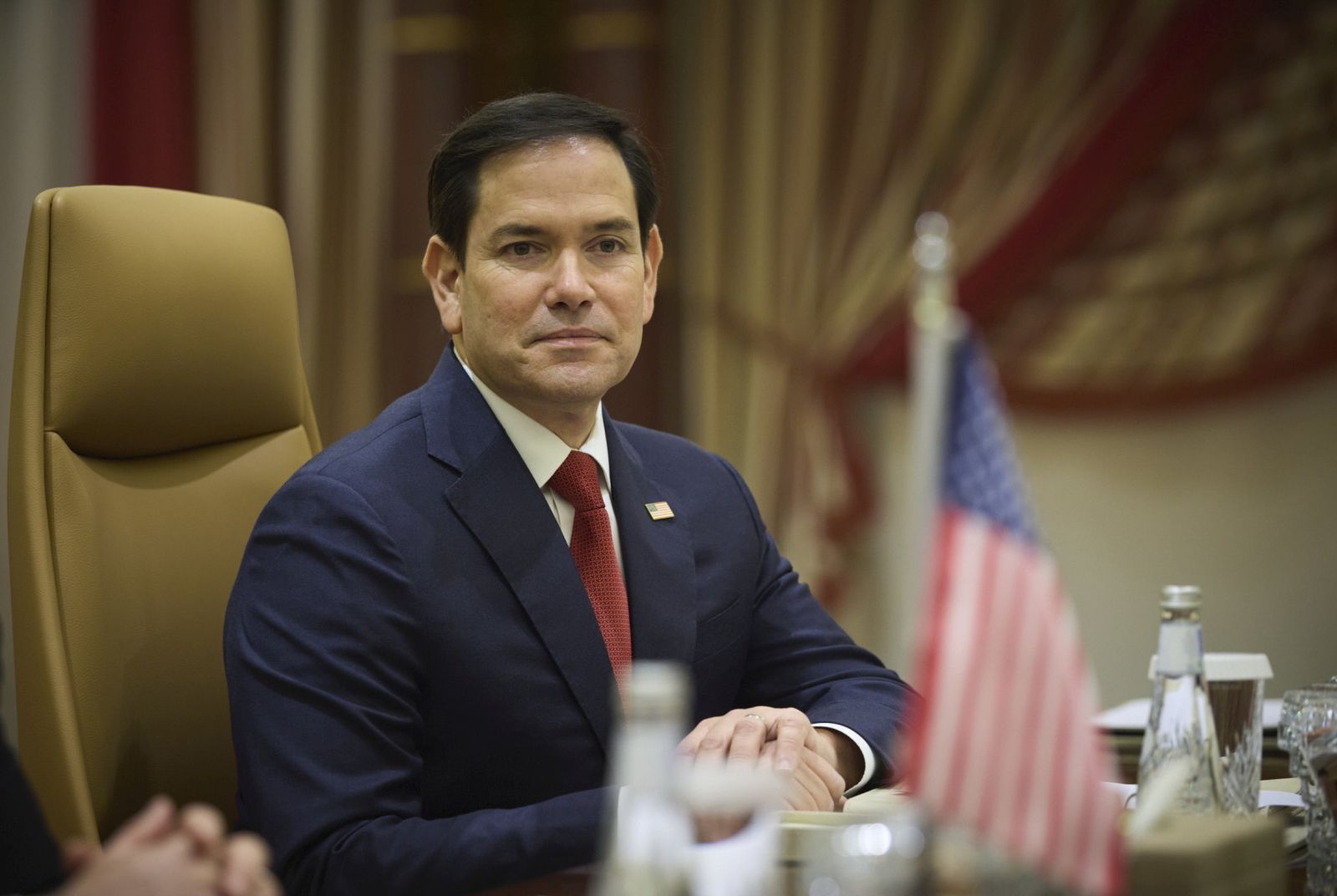 epa11957145 A handout photo made available by the Ukrainian Presidential Press Service shows US Secretary of State Marco Rubio attending a meeting with Ukrainian officials in Jeddah, Saudi Arabia, 11 March 2025. US and Ukrainian officials are meeting in Saudi Arabia to discuss a path towards restoring peace in Ukraine.  EPA/UKRAINIAN PRESIDENTIAL PRESS SERVICE HANDOUT -- MANDATORY CREDIT: UKRAINIAN PRESIDENTIAL PRESS SERVICE -- HANDOUT EDITORIAL USE ONLY/NO SALES