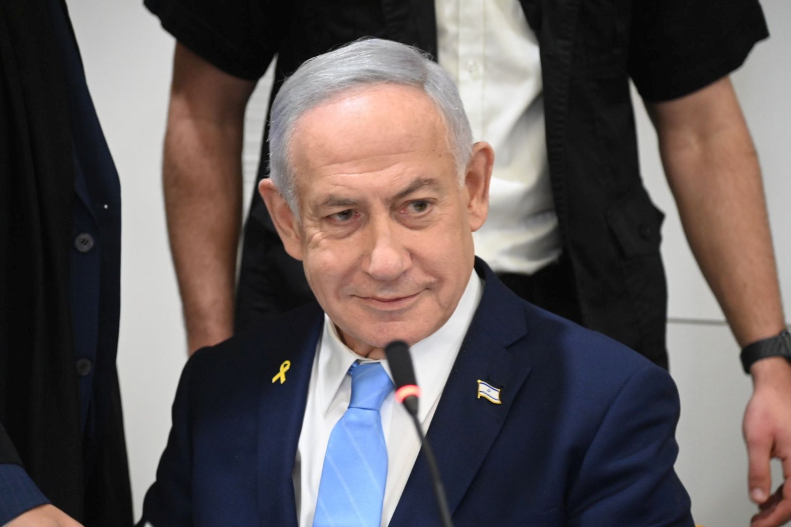 epa11957880 Israeli Prime Minister Benjamin Netanyahu attends his trial on corruption charges at the district court in Tel Aviv, Israel, 12 March 2025.  EPA/Yair Sagi / POOL
