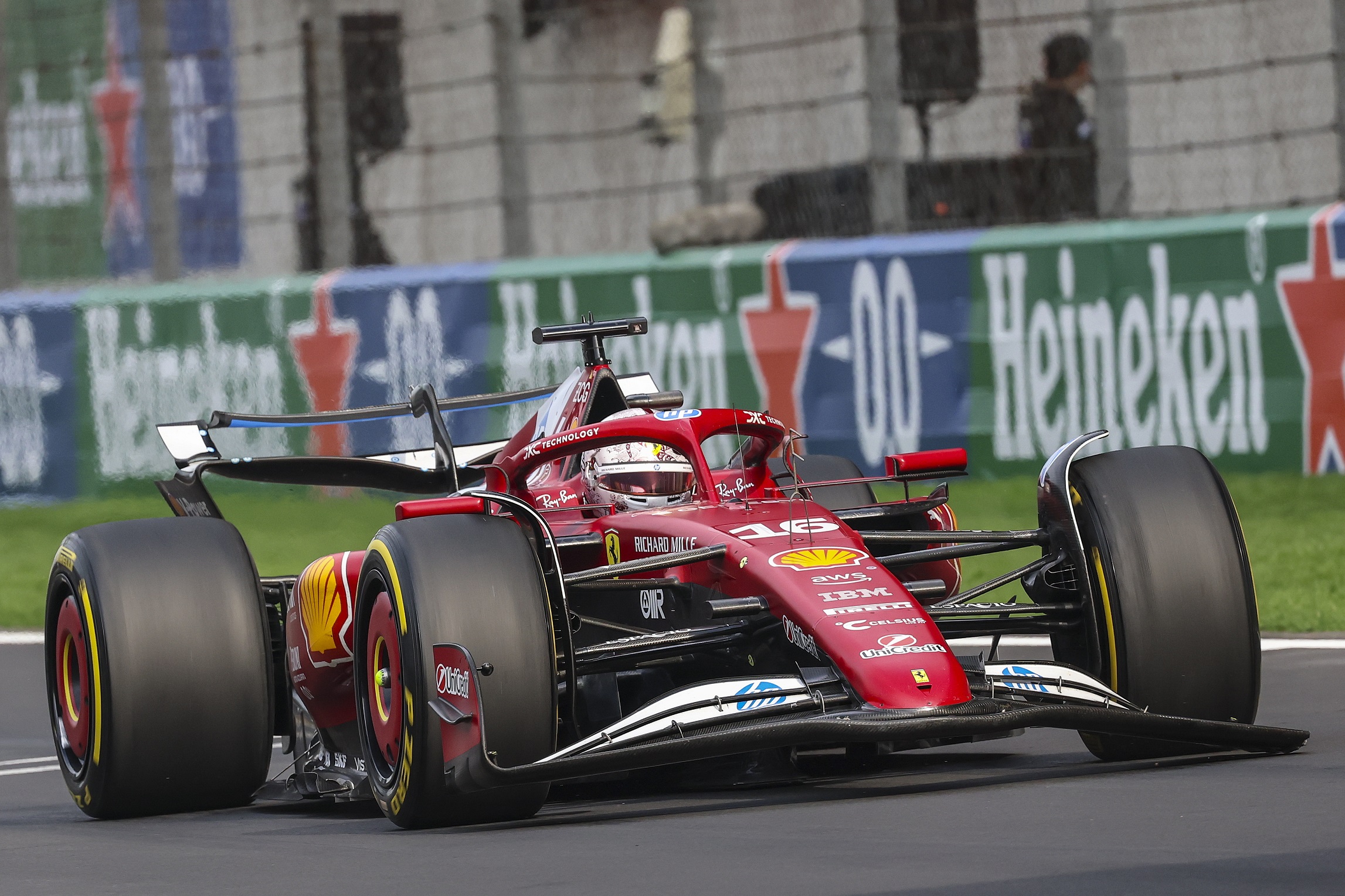 epa11982491 Scuderia Ferrari driver Charles Leclerc of Monaco in action during the 2025 Formula 1 Chinese Grand Prix at the Shanghai International Circuit in Shanghai, China, 23 March 2025.  EPA/ALEX PLAVEVSKI / POOL