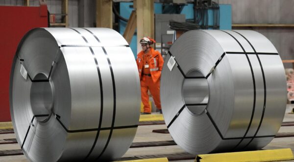 A steel worker works at the ArcelorMittal Dofasco steel plant in Hamilton, Ont., on Wednesday, March 12, 2025. THE CANADIAN PRESS/Nathan Denette Photo: Nathan Denette/PRESS ASSOCIATION