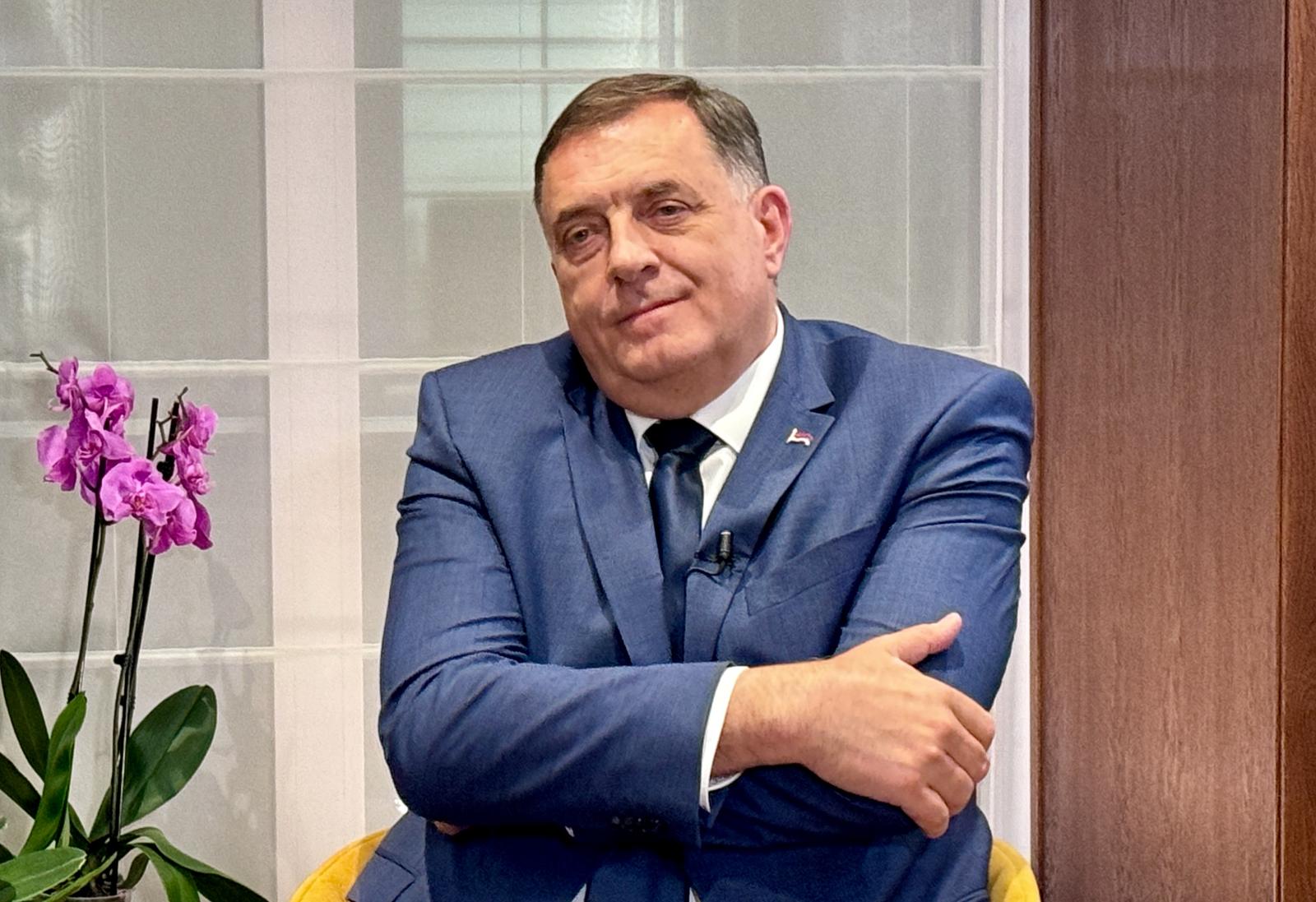 RUSSIA, ST PETERSBURG - JUNE 6, 2024: Milorad Dodik, President of Republika Srpska, gives an interview to TASS/Sipa USA Russian News Agency during the 2024 St Petersburg International Economic Forum (SPIEF) at the ExpoForum Convention and Exhibition Centre. Ilya Lazarev/TASS/Sipa USA Photo: Tass/SIPA USA