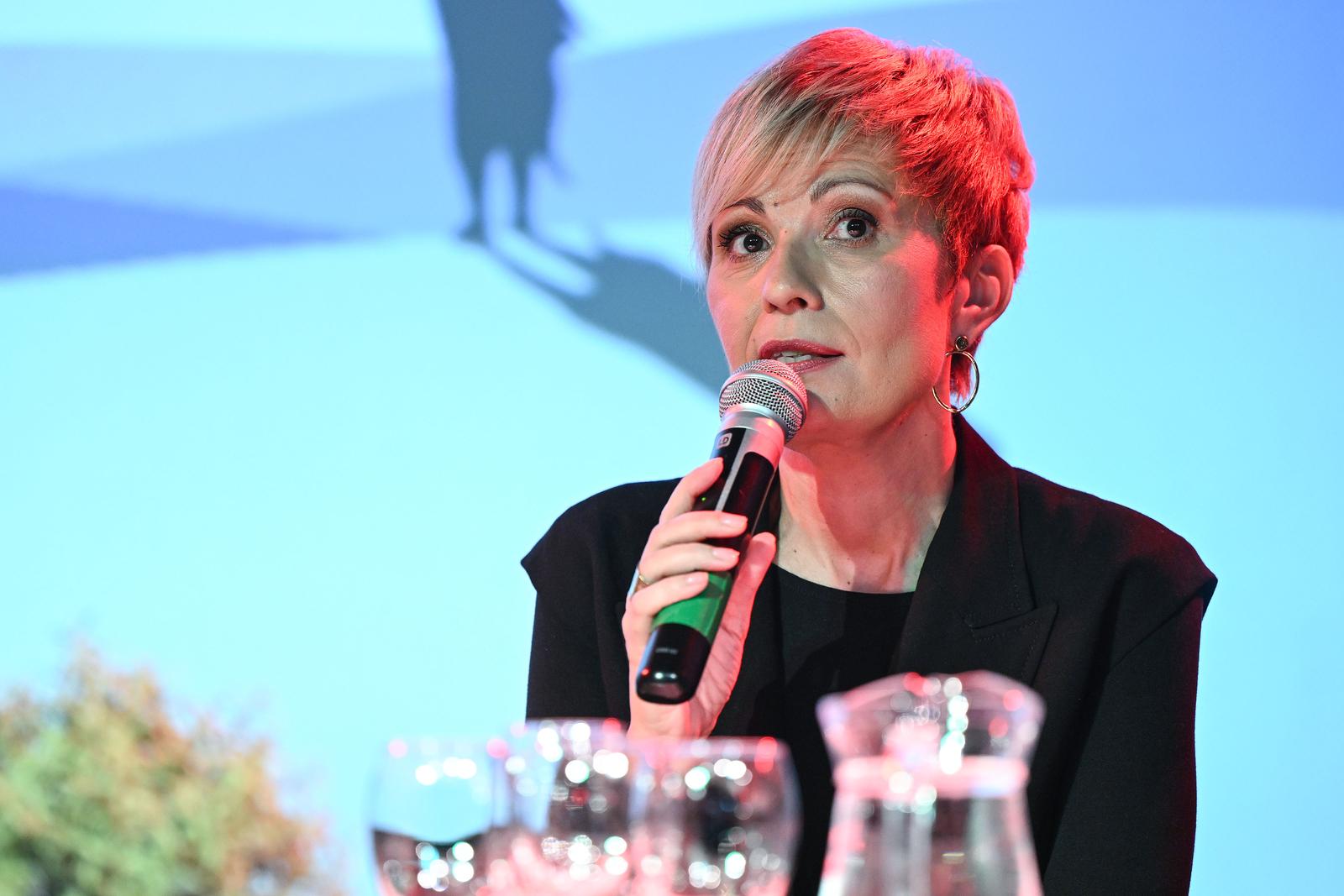 13.5.2024., Zagreb - Otvorenje Zagreb Book Festivala u sklopu kojega se do 17. svibnja odrzava dvadesetak knjizevnih dogadjanja na kojima ce sudjelovati vise od 40 domacih i stranih knjizevnika, znanstvenika, novinara, prevoditelja i publicista . Nakon otvorenja Johanna Frid predstavila je svoju knjigu "Haraldova mama". Photo: Neva Zganec/PIXSELL
