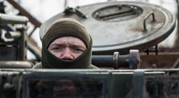 RUSSIA, LUGANSK PEOPLE'S REPUBLIC - MARCH 2, 2024: A serviceman is seen on an M113A2 armoured personnel cariier seized from the Armed Forces of Ukraine by Russian Army Central Military District units during the storming of Avdeyevka. Alexander Reka/TASS/Sipa USA Photo: Tass/SIPA USA