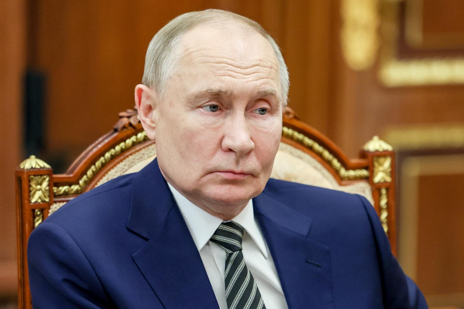 RUSSIA, MOSCOW - MARCH 11, 2025: Russia's President Vladimir Putin looks on during a meeting with Arkhangelsk Region Governor Alexander Tsybulsky at Moscow's Kremlin. Mikhail Metzel/Russian Presidential Press and Information Office/TASS/Sipa USA Photo: Tass/SIPA USA