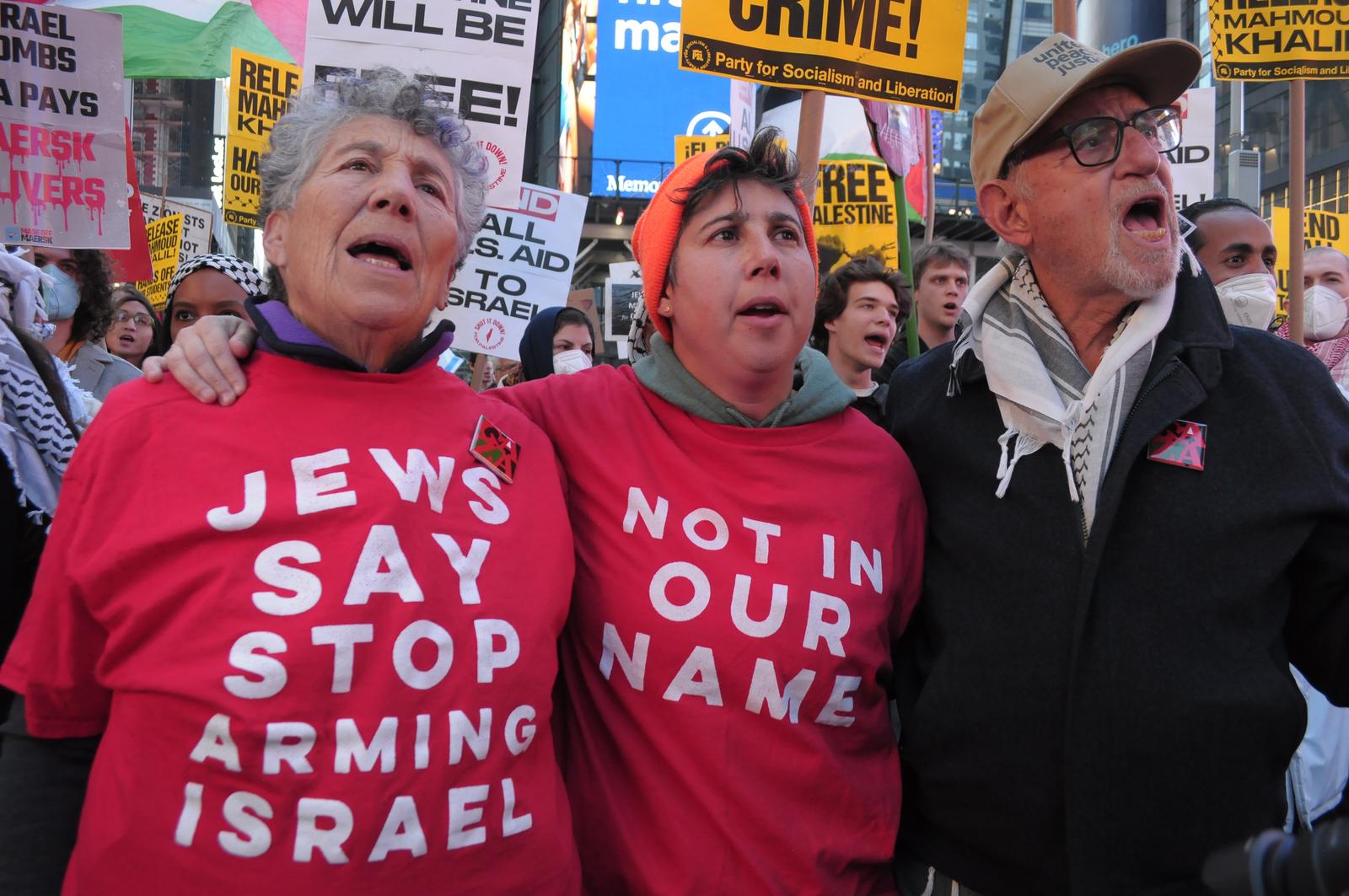 Pro-Palestine demonstrators chant slogans at a rally in Times Square. Demonstrators in Manhattan, New York City condemned the Israel Defense Forces for bombing Gaza overnight on Tuesday, which ended a 2-month ceasefire between Israel and Hamas. Gaza's health ministry said the bombardment killed more than 400 people in Gaza, a territory ruled by Hamas. The death toll does not differentiate between civilians and combatants. The office of Israeli Prime Minister Benjamin Netanyahu said the IDF will continue its military operations in Gaza. Netanyahu's office demands Hamas to return the remaining hostages. (Photo by Jimin Kim / SOPA Images/Sipa USA) Photo: SOPA Images/SIPA USA