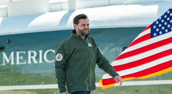 United States Vice President JD Vance walks on stage to deliver remarks to U.S. Marines at the Marine Corps Quantico Base in Quantico, Virginia, on Wednesday, March 26, 2025. (Photo by Annabelle Gordon/Sipa USA) 
 Photo: Sipa USA/SIPA USA