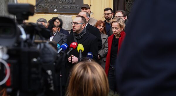 01.03.2025., Zagreb - SDP i Mozemo! izlaze sa zajednickom listom na izbore za
Gradsku skupstinu Grada Zagreba, kao i na izbore za vijeca gradskih cetvrti i mjesnih
odbora. Na konferenciji za medije govorili su Tomislav Tomasevic, Sinisa Hajdas Doncic, Sandra Bencic i Branko Kolaric Photo: EmicaElvedji/PIXSELL