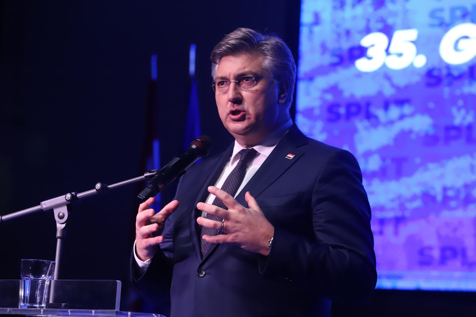 01.03.2025., Split - Premijer Andrej Plenkovic prisustvovao obiljezavanju 35. godina splitskog HDZ-a.  Photo: Ivo Cagalj/PIXSELL