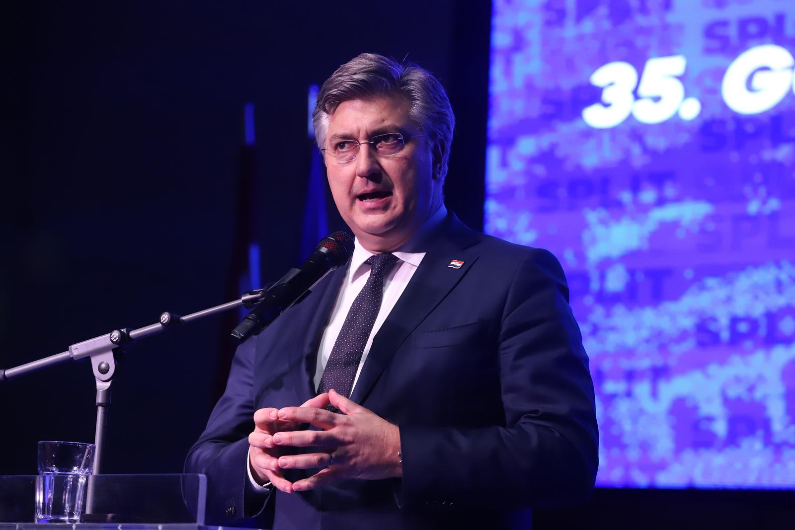 01.03.2025., Split - Premijer Andrej Plenkovic prisustvovao obiljezavanju 35. godina splitskog HDZ-a.  Photo: Ivo Cagalj/PIXSELL
