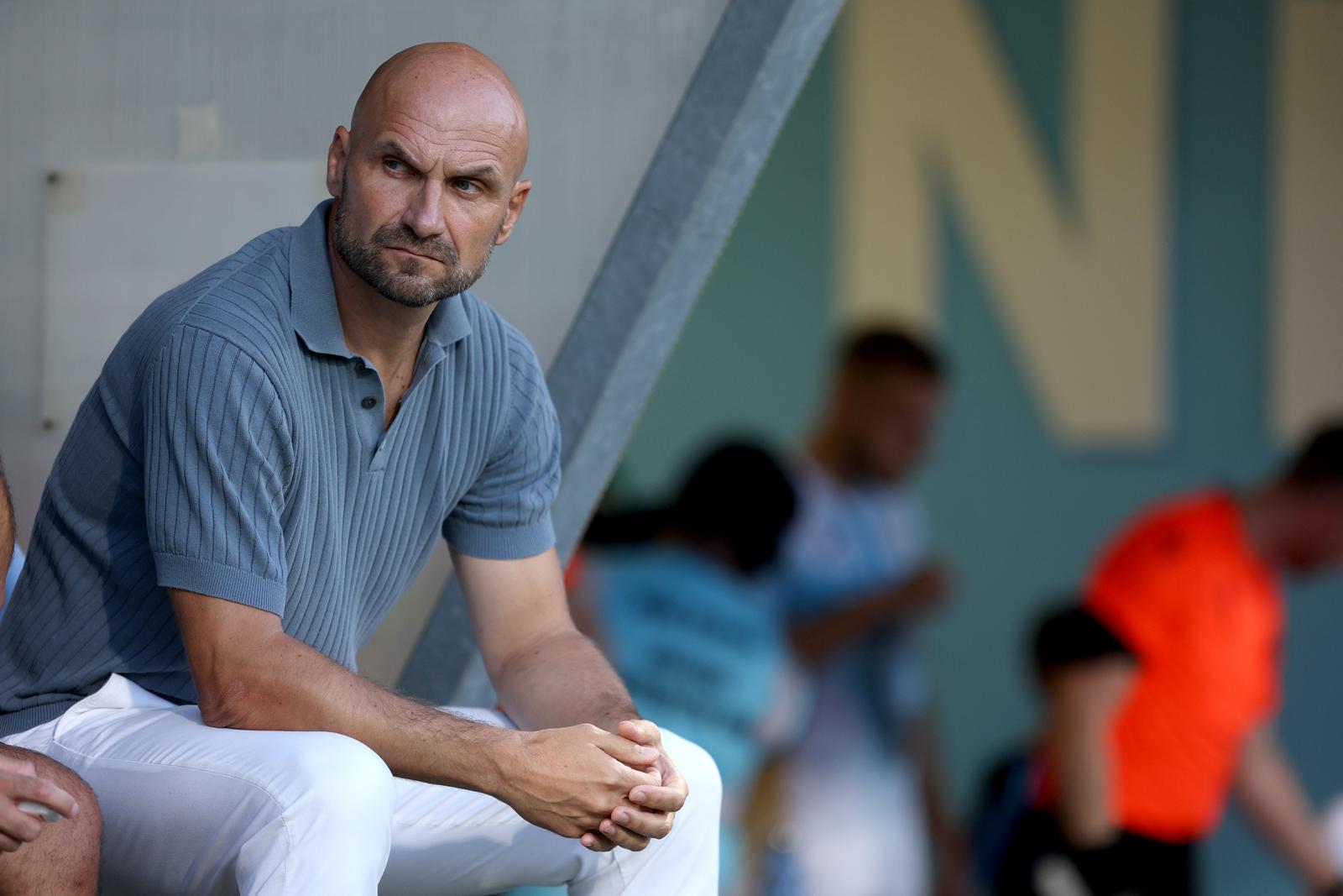 01.08.2024., stadion HNK Rijeka, Rijeka - Uzvratna utakmica drugog pretkola UEFA Europske Lige, HNK Rijeka - CS Corvinul Hunedoara. trener Rijeke Zeljko Sopic Photo: Nel Pavletic/PIXSELL