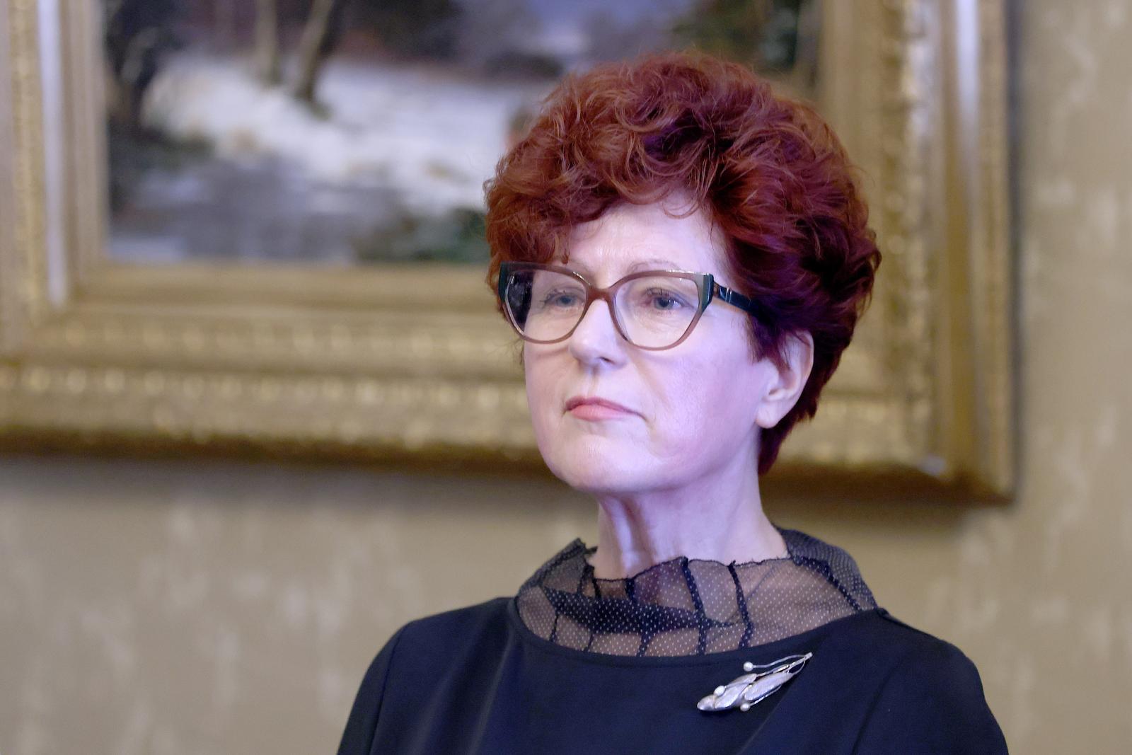 03.07.2024., Zagreb - Novoizabrana potpredsjednica Drzavnog izbornog povjerenstva Republike Hrvatske Gordana Jalsovecki prisegnula je danas pred predsjednikom Hrvatskoga sabora Gordanom Jandrokovicem. Photo: Patrik Macek/PIXSELL