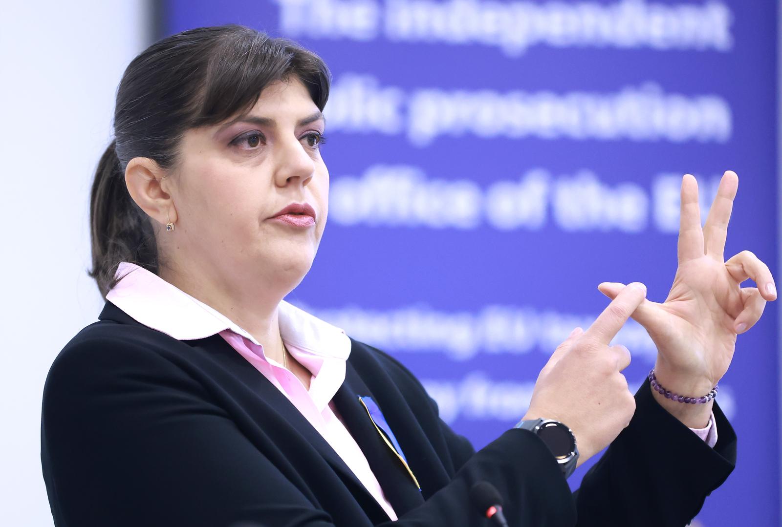 04.11.2022., Zagreb - Kuca Europe. Europska javna tuziteljica Laura Codruta Kovesi odrzala je konferenciju za medije. Photo: Sanjin Strukic/PIXSELL