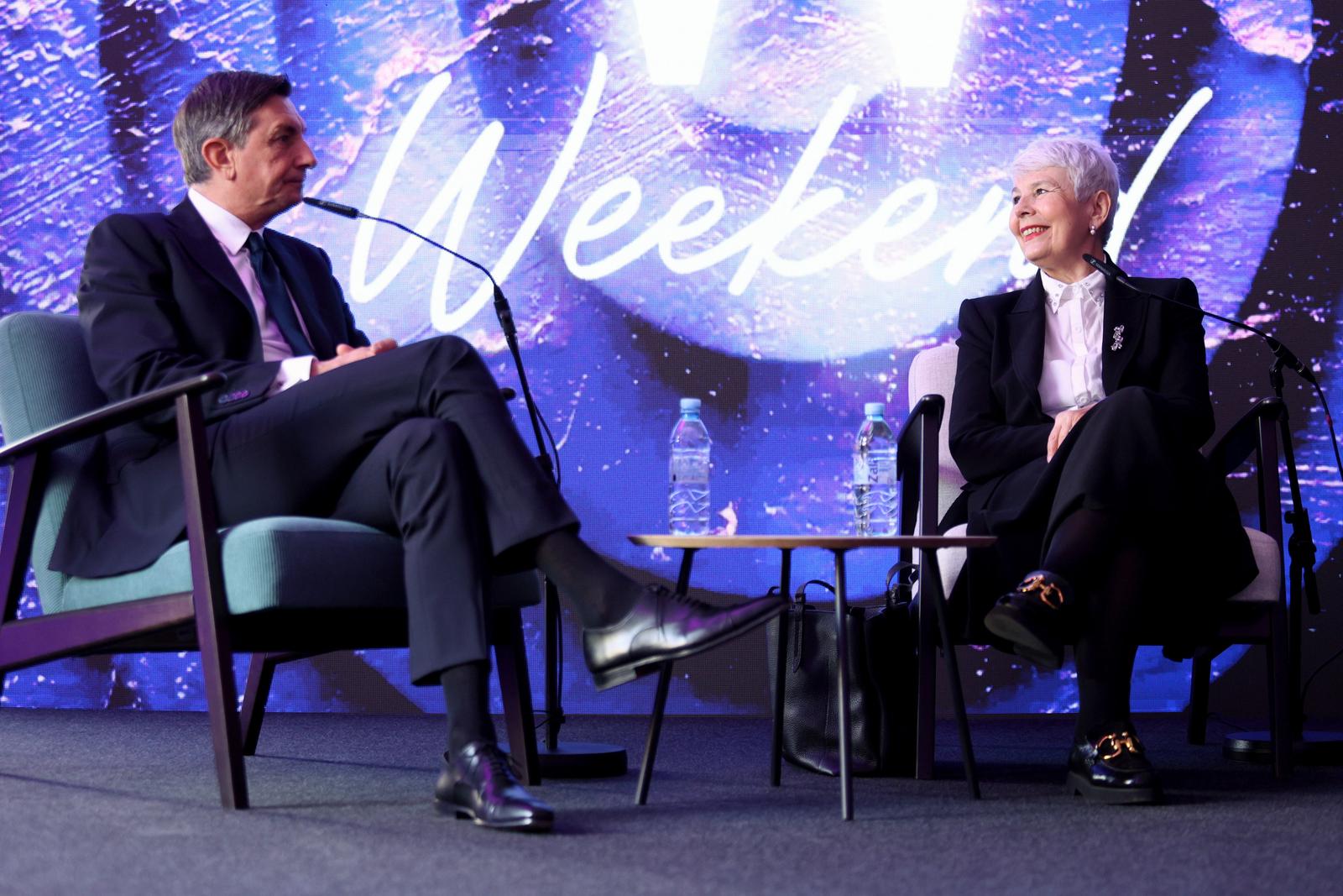08.03.2025., Rijeka -  Womens Weekend 1 na 1: Biti premijer(ka): Moc, politika i dvije perspektive - Borut Pahor i Jadranka Kosor. Photo: Nel Pavletic/PIXSELL