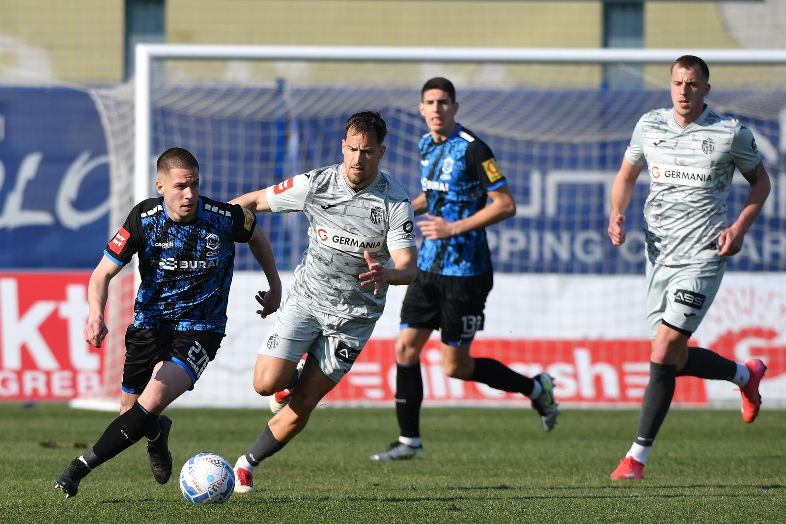 08.03.2025., stadion Varteks, Varazdin - SuperSport HNL, 25. kolo, NK Varazdin - NK Istra 1961. Aleksa Latkovic, Ivan Calusic, Kristian Fucak Photo: Vjeran Zganec Rogulja/PIXSELL