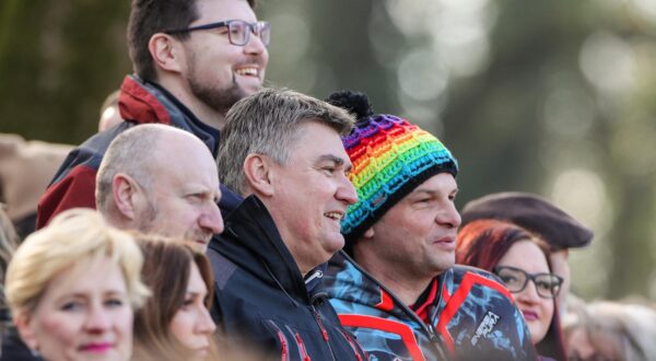11.02.2023., Donja Stubica - Obiljezavanje 450. obljetnice i uprizorenja Seljacke bune kod dvorca Stubicki Golubovec. Povijesna bitka ove godine slavi i 15 godina uprizorenja, a posjetitelji ce imati priliku vidjeti ozivljenu Seljacku bunu – Bitku kod Stubice izmedju kmetova, predvodjenih Matijom Gupcem, protiv zloglasnog plemica Franje Tahija i njegove vojske.Zoran Milanovic, Pedja Grbin, Sinisa Hajdas Doncic  Photo: Luka Stanzl/PIXSELL