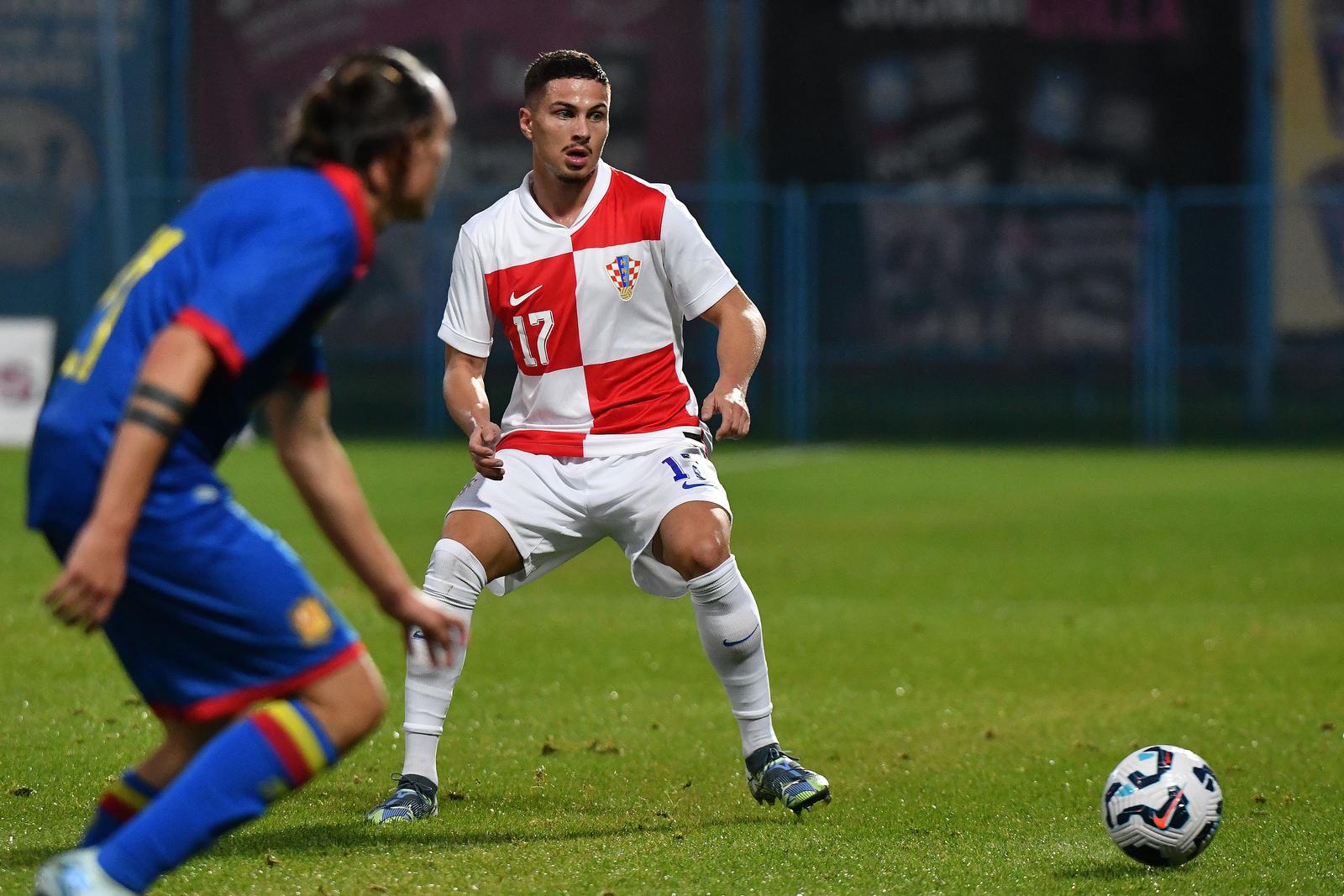 11.10.2024., Gradski stadion Ivan Kusek Apas, Koprivnica - Kvalifikacije za UEFA Europsko U-21 prvenstvo, skupina G, Hrvatska - Andora.
Photo: Vjeran Zganec Rogulja/PIXSELL Photo: Vjeran Zganec Rogulja/PIXSELL