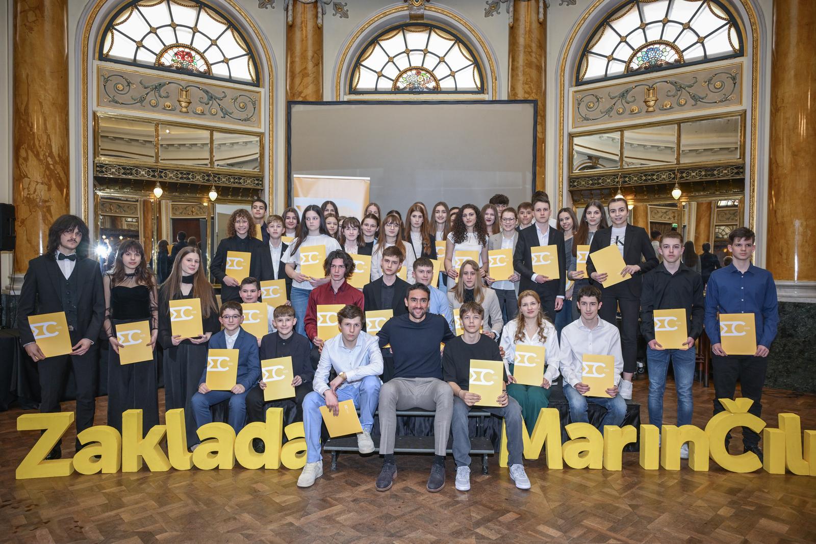12.03.2025., Zagreb - Svecana dodjela stipendija Zaklade Marin Cilic. Mlade stipendiste sedme generacije uvodnim je govorom pozdravio Marin Cilic te im urucio stipendije. Zaklada Marin Cilic je, zakljucno sa sedmom generacijom, dodijelila 177 stipendija, a ove godine je nagradjeno cak 48 stipendista. Photo: Neva Zganec/PIXSELL