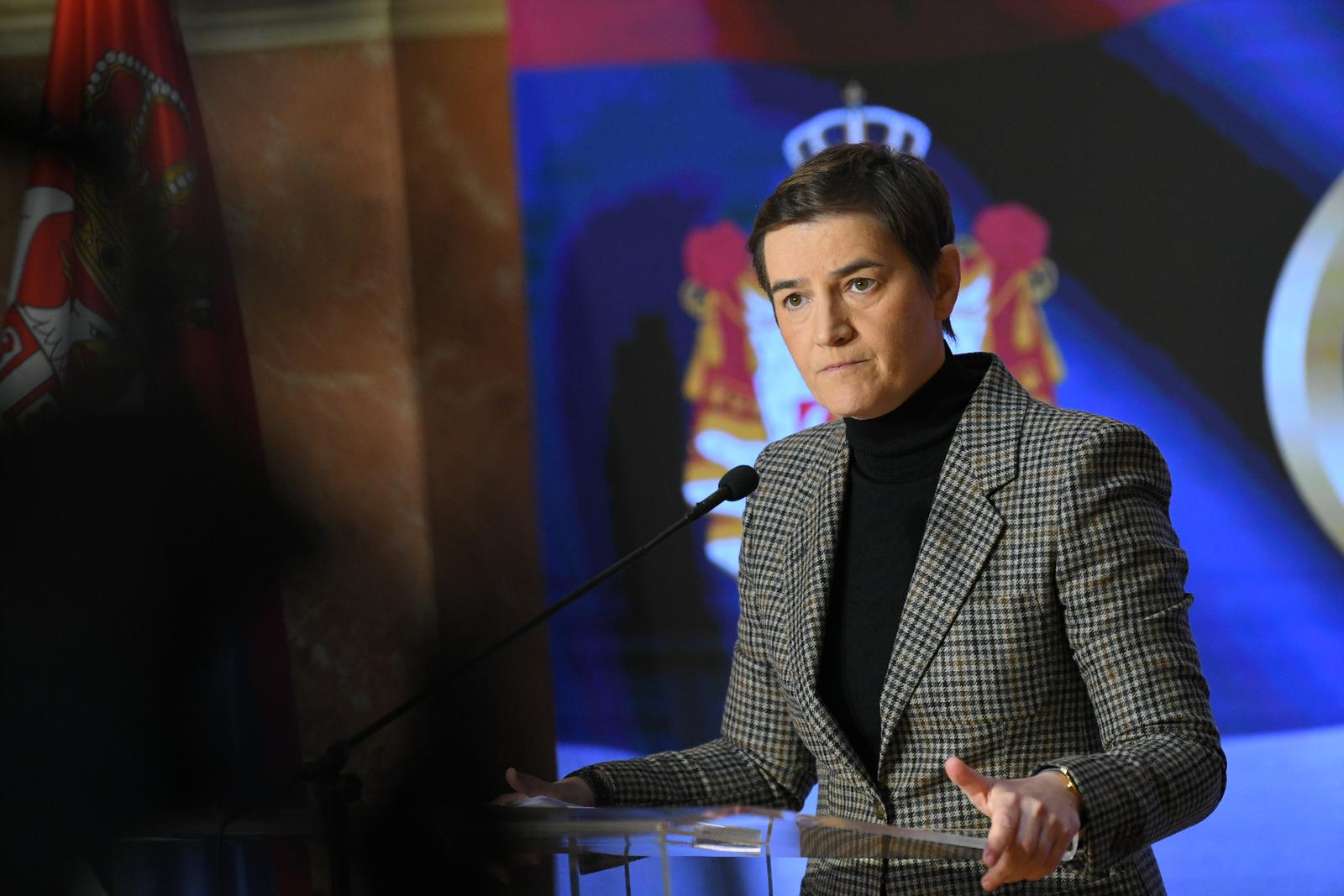 15, January, 2025, Belgrade - The press conference for the Speaker of the National Assembly of Serbia, Ana Brnabic, was held in the House of the National Assembly. Ana Brnabic. Photo: R.Z./ATAImages

15, januar, 2025, Beograd - Konferencija za medje predsednice Narodne skupstine Srbije Ane Brnabic odrzana je u Domu Narodne skupstine. Photo: R.Z./ATAImages Photo: R.Z./ATAImages/PIXSELL