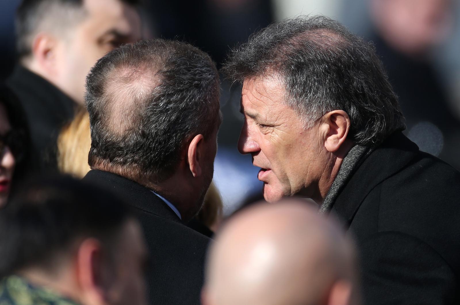 15.02.2015., Zagreb - Dolazak uzvanika na inauguraciju predsjednice Kolinde Grabar Kitarovic na Trgu sv. Marka. Milan Bandic, Zdravko Mamic. rPhoto: Igor Kralj/PIXSELL