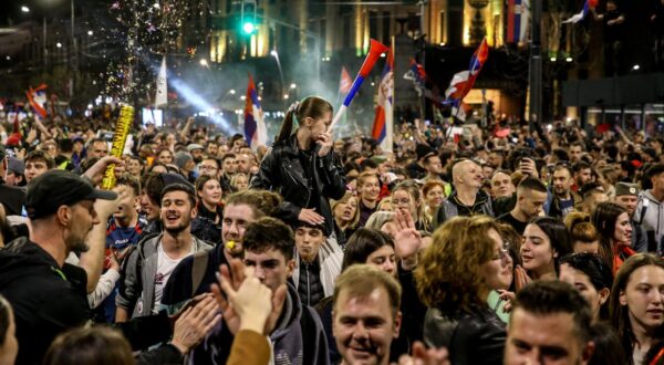 14, March, 2025, Belgrade - A reception was organized at Terazije for students who arrived in Belgrade from several directions. Photo: F.S./ATAImages

14, mart, 2025, Beograd - Na Terazijama je organizovan docek za studente koji su iz vise pravaca stigli u Beograd. Photo: F.S./ATAImages Photo: F.S./ATAImages/PIXSELL