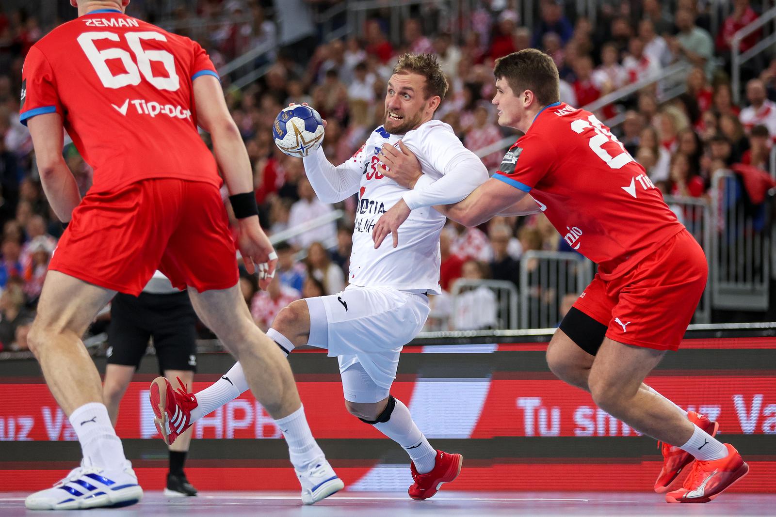 16.03.2025., Arena Zagreb, Zagreb - Kvalifikacije za EHF EUR0 2026, skupina 5, 4. kolo, Hrvatska - Ceska. Luka Cindric. Photo: Igor Kralj/PIXSELL