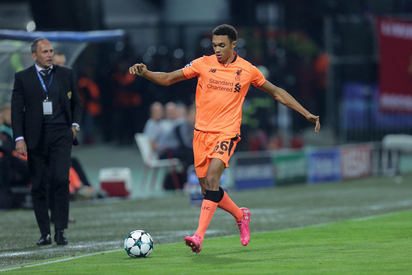 17.10.2017. stadion Ljudski vrt, Maribor, Slovenija - UEFA Liga prvaka, skupina E, 3. kolo, NK Maribor - Liverpool FC. Trent Alexander-Arnold. "nPhoto: Luka Stanzl/PIXSELL