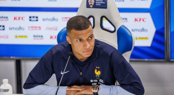 19.03.2025., Split - Konferencija za medije francuske nogometne reprezentacije uoci prve utakmice cetvrtfinala Lige nacija izmedju Hrvatske i Francuske. Kylian Mbappe Photo: Zvonimir Barisin/PIXSELL