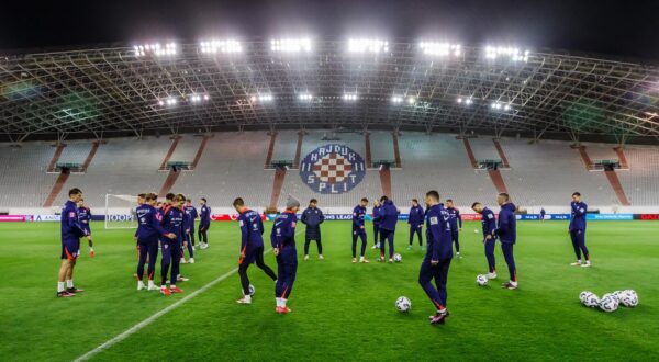 19.03.2025., Split - Trening igraca hrvatske nogometne reprezentacije na stadionu Poljud uoci prve utakmice cetvrtfinala Lige nacija izmedju Hrvatske i Francuske. Photo: Zvonimir Barisin/PIXSELL