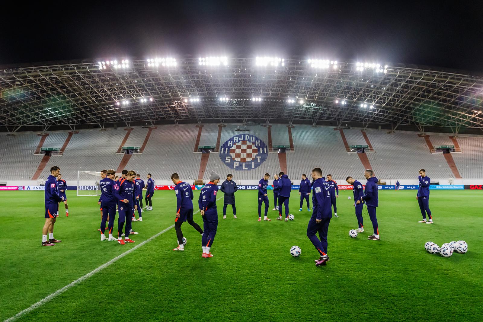 19.03.2025., Split - Trening igraca hrvatske nogometne reprezentacije na stadionu Poljud uoci prve utakmice cetvrtfinala Lige nacija izmedju Hrvatske i Francuske. Photo: Zvonimir Barisin/PIXSELL