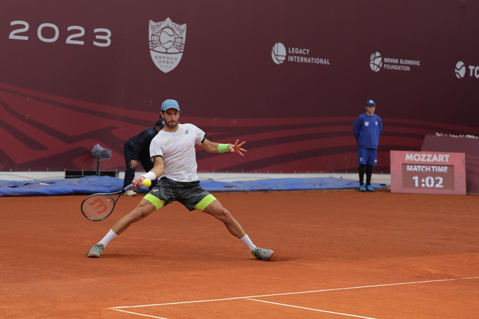 18.04.2023., Banja Luka, Bosna i Hercegovina - Mec drugog kola ATP turnira Srpska Open izmedju srpskog tenisaca Lasla Djerea i hrvatskog tenisaca Borne Corica. Borna Coric Photo: Dejan Rakita/PIXSELL