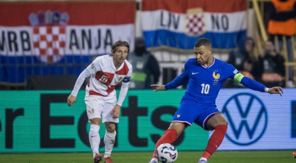 20.03.2025., stadion Poljud - UEFA Liga nacija, cetvrtfinale, prva utakmica, Hrvatska - Francuska. Luka Modric i Kylian Mbappe Photo: Zvonimir Barisin/PIXSELL